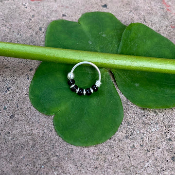 Black Beads Nose Ring (9.55 mm)